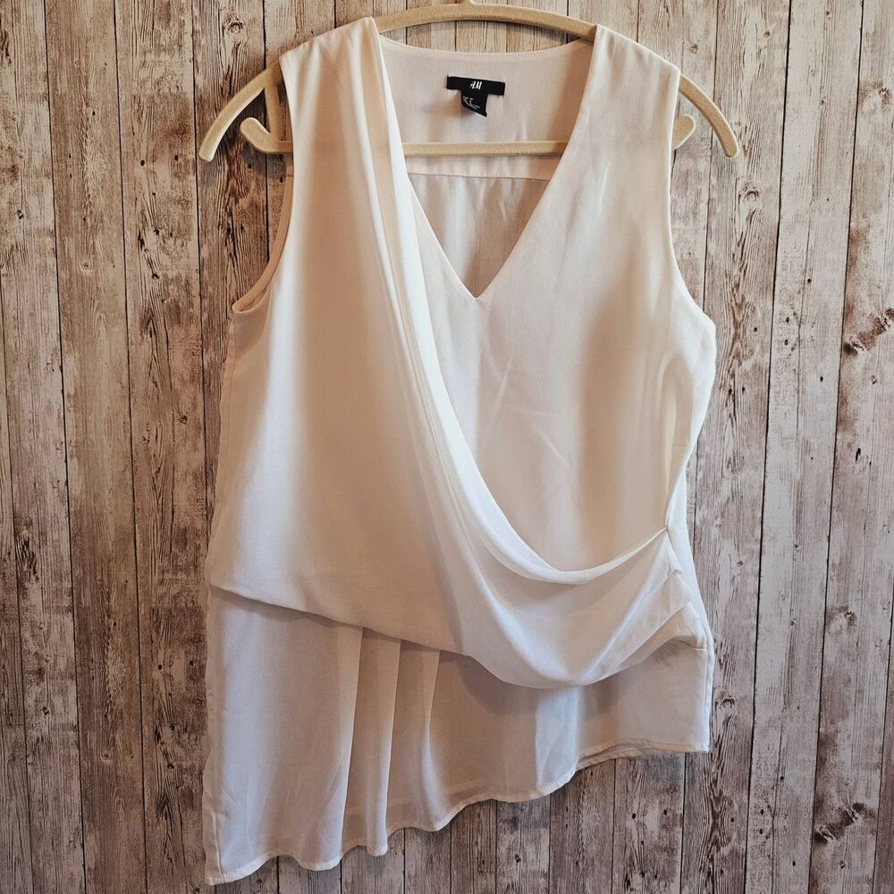 H&M women's top blouse cream